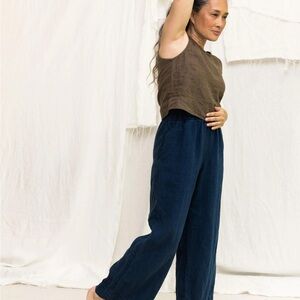 Elizabeth Suzann Florence Pant in Navy Midweight Linen